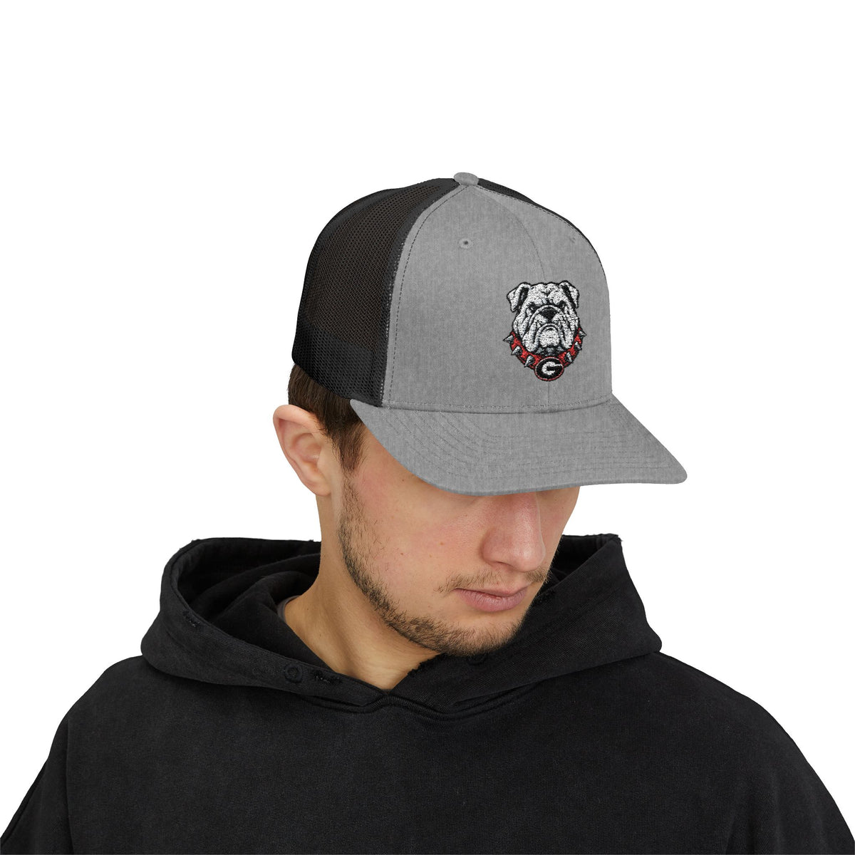 Bulldog Logo Trucker Cap — Classic Embroidered Georgia Bulldog Snapback