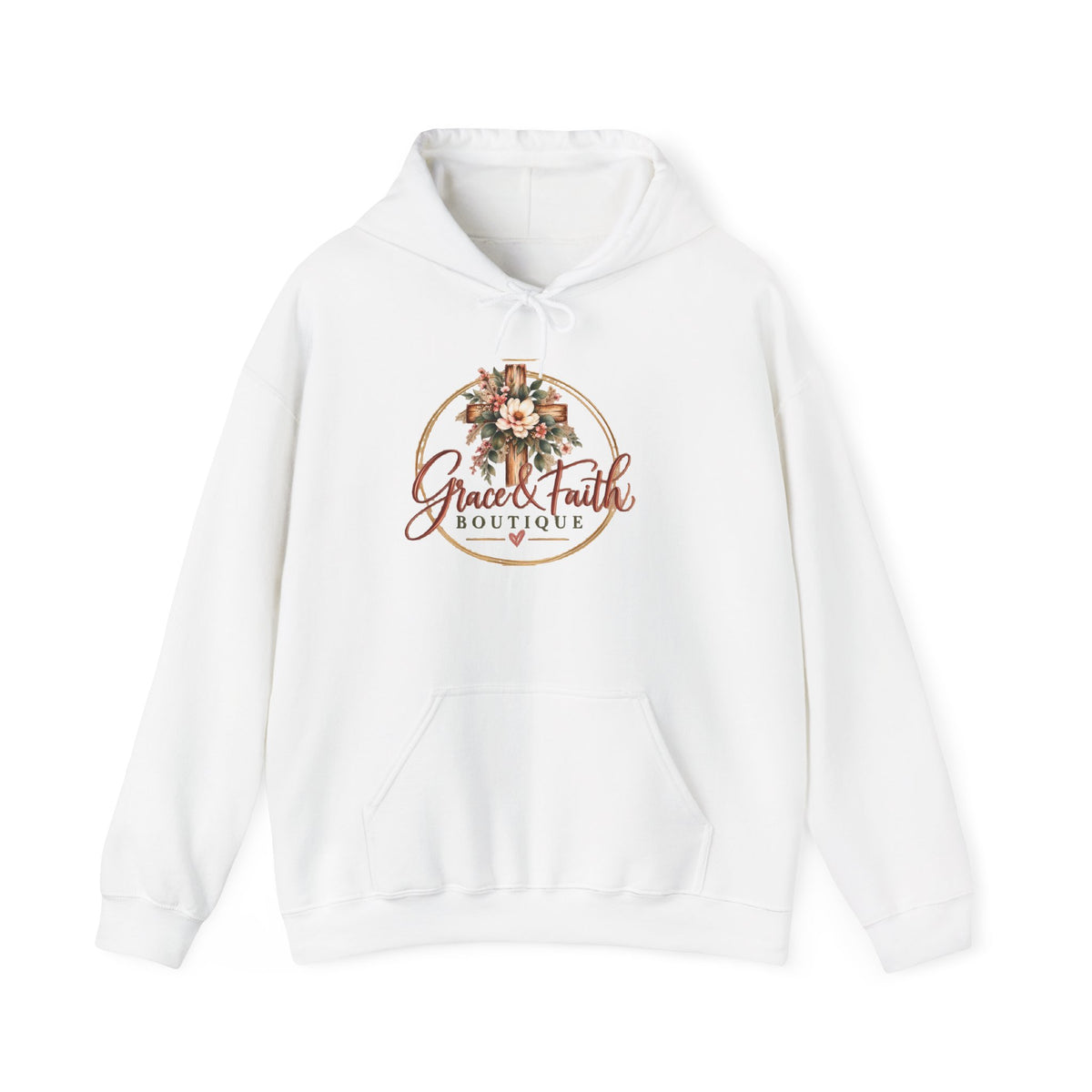 Grace & Faith Boutique Floral Logo Hoodie — Women’s Inspirational Pullover