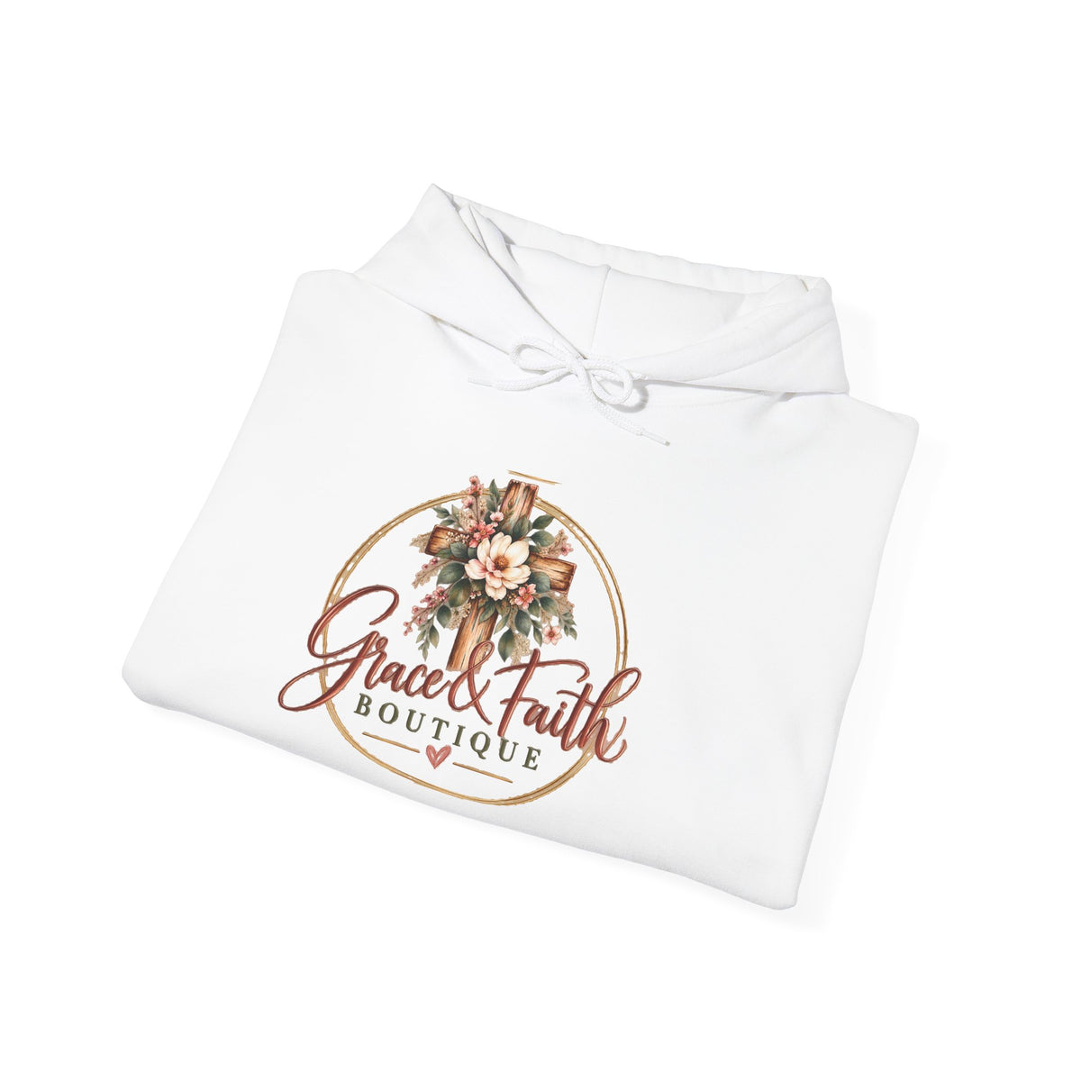 Grace & Faith Boutique Floral Logo Hoodie — Women’s Inspirational Pullover