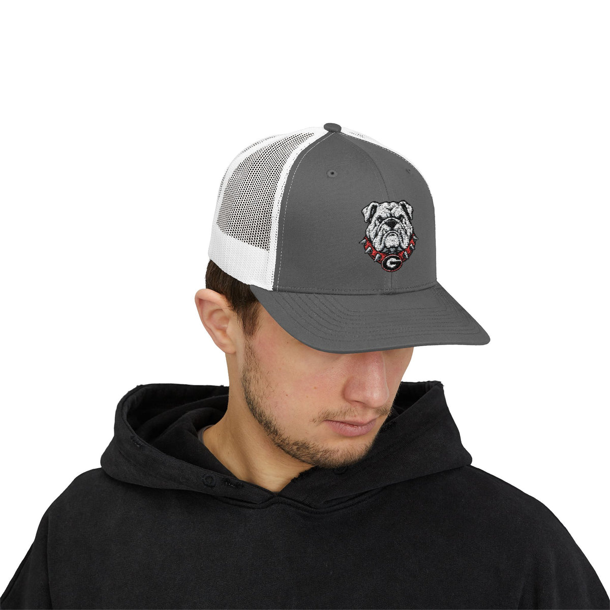 Bulldog Logo Trucker Cap — Classic Embroidered Georgia Bulldog Snapback