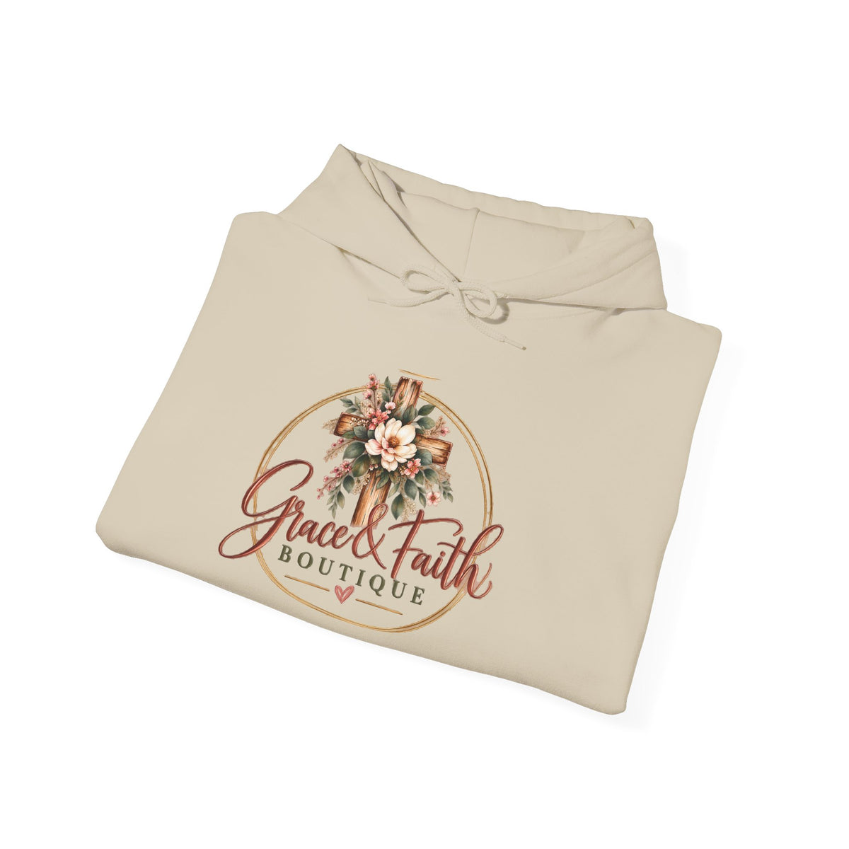 Grace & Faith Boutique Floral Logo Hoodie — Women’s Inspirational Pullover