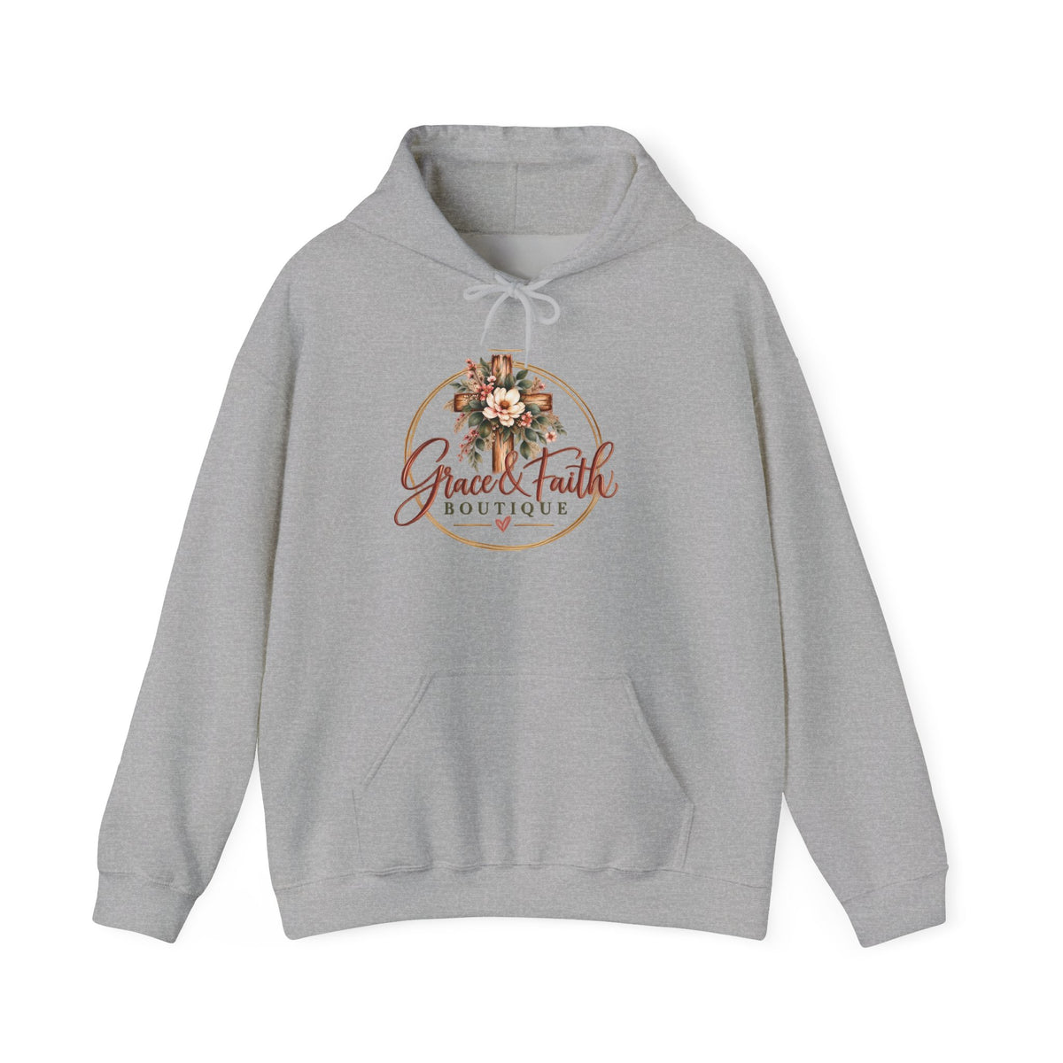 Grace & Faith Boutique Floral Logo Hoodie — Women’s Inspirational Pullover