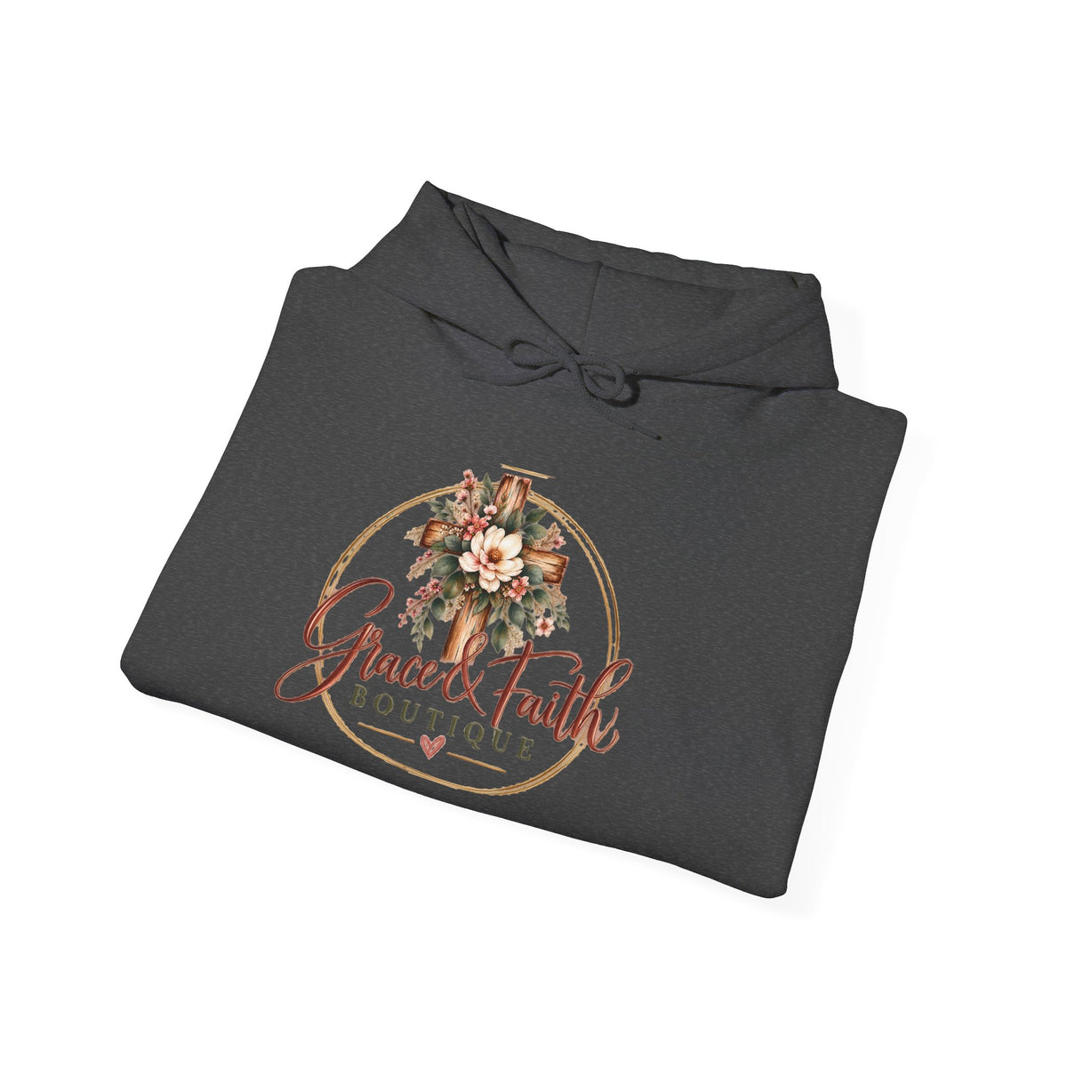 Grace & Faith Boutique Floral Logo Hoodie — Women’s Inspirational Pullover