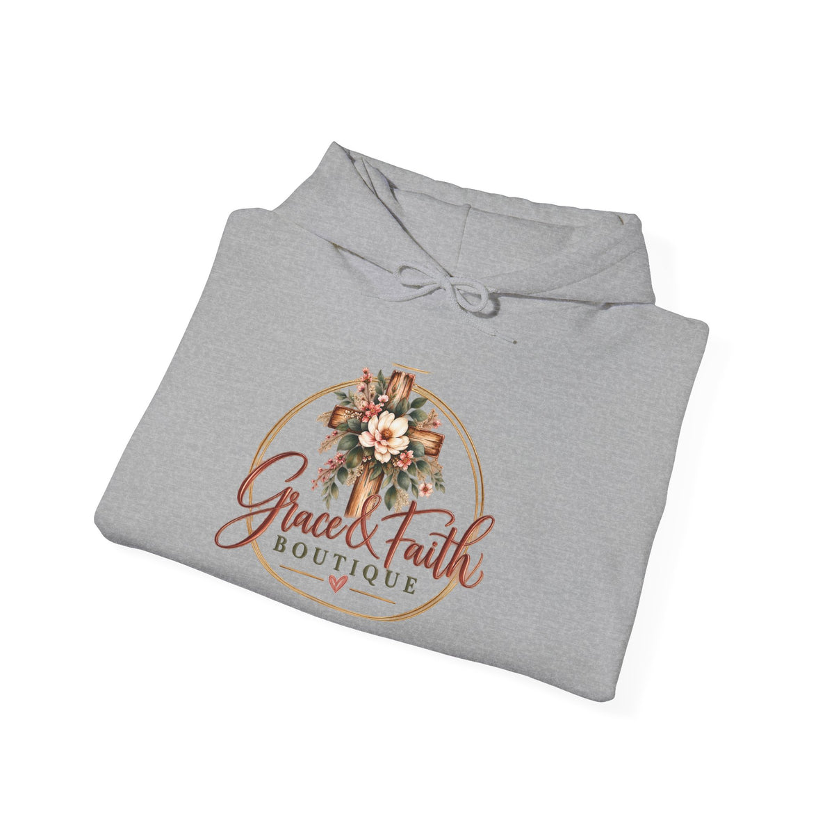 Grace & Faith Boutique Floral Logo Hoodie — Women’s Inspirational Pullover