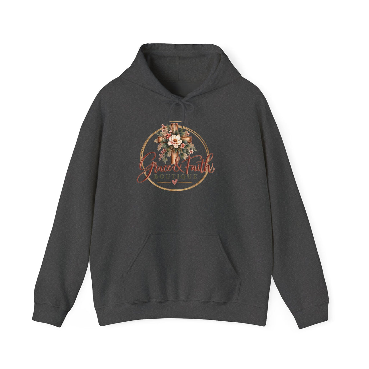 Grace & Faith Boutique Floral Logo Hoodie — Women’s Inspirational Pullover