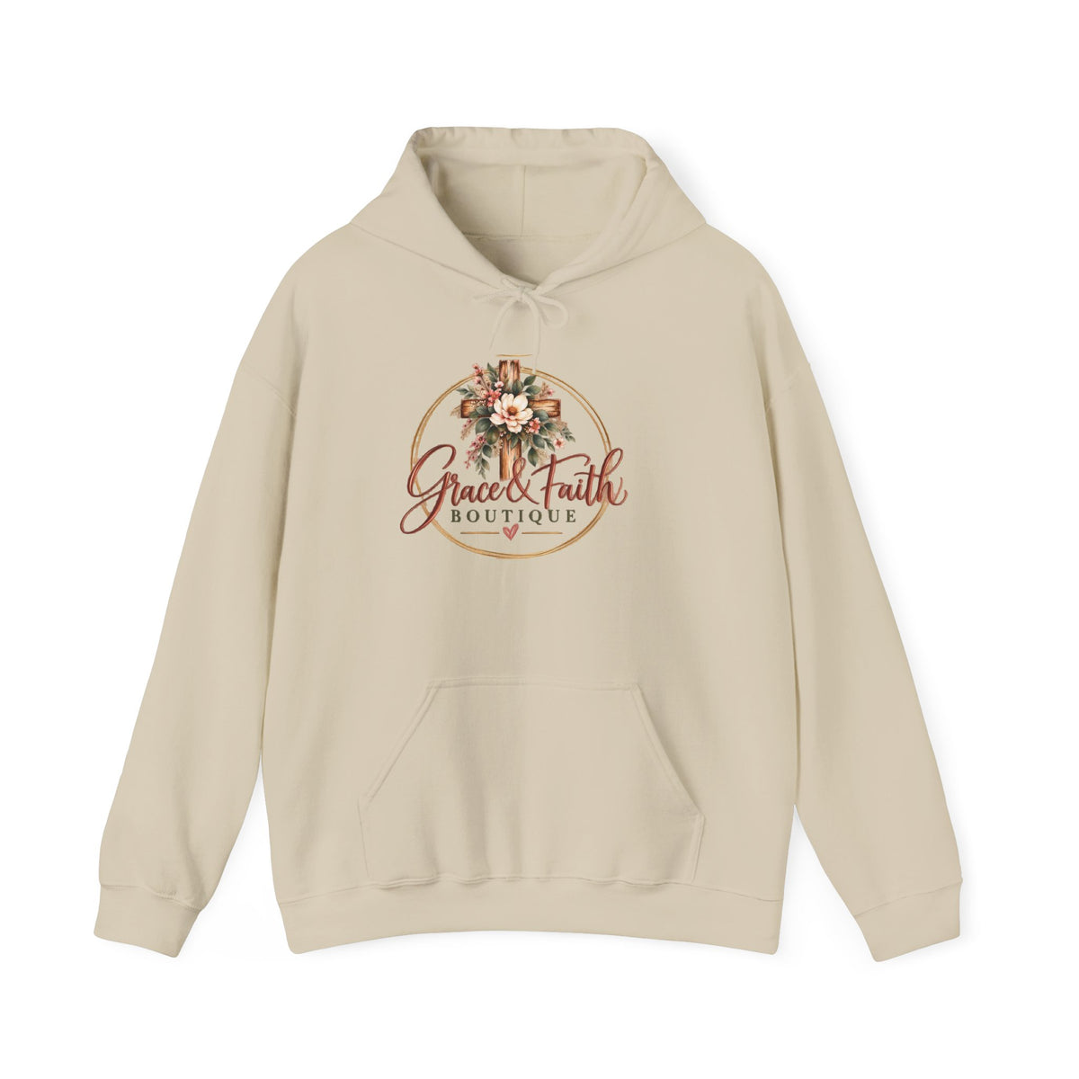 Grace & Faith Boutique Floral Logo Hoodie — Women’s Inspirational Pullover